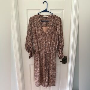 Daniel Rainn Mauve & Black Ruched Smocked Sundress